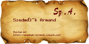 Szedmák Armand névjegykártya
